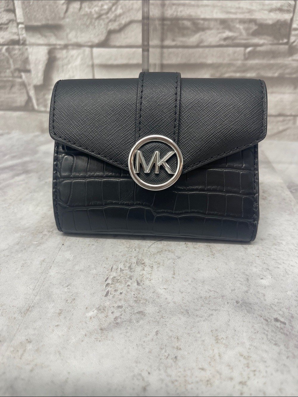 Michael Kors Scarlett XS Black Croc Embossed Satchel with Matching Wallet - Picture 11 of 13